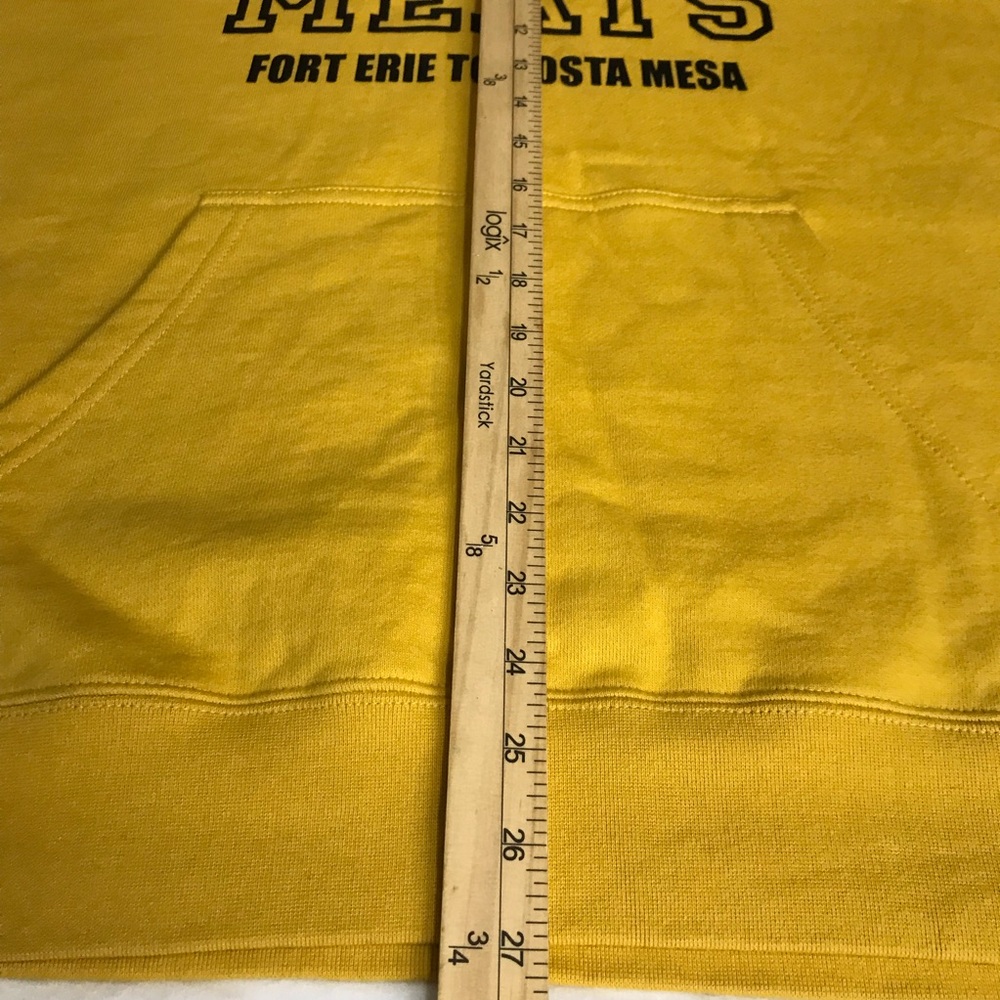 RVCA Matty Hoodie Men’s Size M Color Yelow Kangaroo Pocket Pullover 100% Cotton - Picture 10 of 14